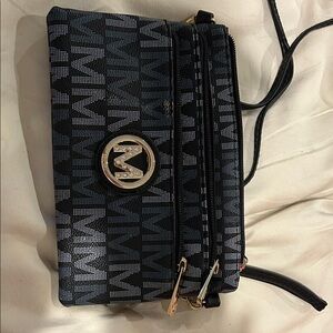 Source Unknown Black and Silver Clutch